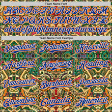 Загрузить изображение в средство просмотра галереи, Custom Green Royal White-Orange 3D Pattern Design Burner Costumes Exotic Authentic Baseball Jersey