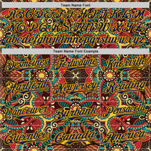 Load image into Gallery viewer, Custom Red Navy-Gold 3D Pattern Design Burner Costumes Exotic Authentic Baseball Jersey