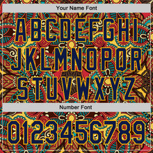 Load image into Gallery viewer, Custom Red Navy-Gold 3D Pattern Design Burner Costumes Exotic Authentic Baseball Jersey