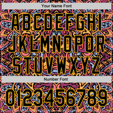 Загрузить изображение в средство просмотра галереи, Custom Purple Black-Gold 3D Pattern Design Burner Costumes Exotic Authentic Baseball Jersey