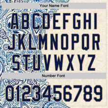 Charger l'image dans la galerie, Custom Cream Navy Royal-Vegas Gold 3D Pattern Design Burner Costumes Paisley Authentic Baseball Jersey