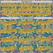 Load image into Gallery viewer, Custom Green Yellow Brown-White 3D Pattern Design Burner Costumes Exotic Authentic Baseball Jersey