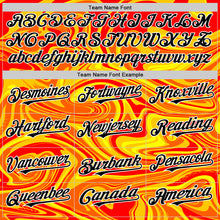 Load image into Gallery viewer, Custom Orange Black Gold-White 3D Pattern Design Rave Party Marble Lava Authentic Baseball Jersey