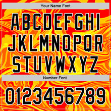 Load image into Gallery viewer, Custom Orange Black Gold-White 3D Pattern Design Rave Party Marble Lava Authentic Baseball Jersey