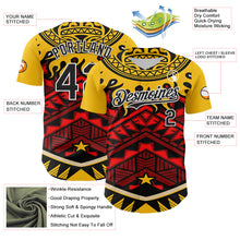 Load image into Gallery viewer, Custom Yellow Black Red-White 3D Pattern Design Rave Party Tribal Authentic Baseball Jersey