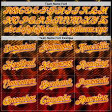 Load image into Gallery viewer, Custom Black Yellow Red-White 3D Pattern Design Rave Party Flame Authentic Baseball Jersey