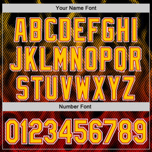 Load image into Gallery viewer, Custom Black Yellow Red-White 3D Pattern Design Rave Party Flame Authentic Baseball Jersey