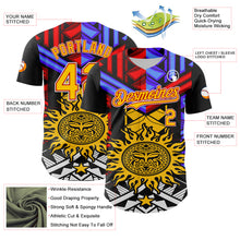 Load image into Gallery viewer, Custom Black Yellow Red-White 3D Pattern Design Rave Party Sun Tribal Authentic Baseball Jersey