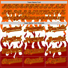 Load image into Gallery viewer, Custom White Orange Red Black-Yellow 3D Pattern Design Rave Party Flame Authentic Baseball Jersey