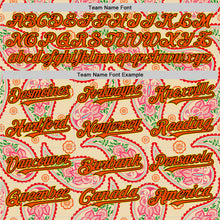 Load image into Gallery viewer, Custom Cream Orange Black-Yellow 3D Pattern Design Rave Party Paisley Bandana Authentic Baseball Jersey