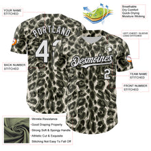 Load image into Gallery viewer, Custom Cream White-Black 3D Pattern Design Rave Party Animal Leopard Print Authentic Baseball Jersey