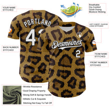 Load image into Gallery viewer, Custom Brown White-Black 3D Pattern Design Rave Party Animal Leopard Print Authentic Baseball Jersey