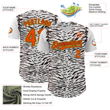 Load image into Gallery viewer, Custom White Orange Black-Yellow 3D Pattern Design Rave Party Animal Zebra Print Authentic Baseball Jersey