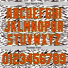 Load image into Gallery viewer, Custom White Orange Black-Yellow 3D Pattern Design Rave Party Animal Zebra Print Authentic Baseball Jersey