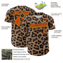Load image into Gallery viewer, Custom Brown Orange Black-Yellow 3D Pattern Design Rave Party Animal Leopard Print Authentic Baseball Jersey