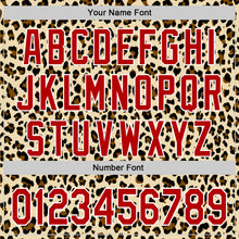 Load image into Gallery viewer, Custom Cream Red-White 3D Pattern Design Rave Party Animal Leopard Print Authentic Baseball Jersey