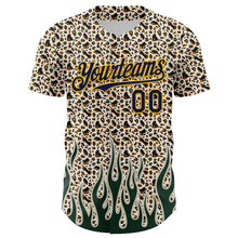 Load image into Gallery viewer, Custom Cream Navy-Gold 3D Pattern Design Rave Party Animal Leopard Print Authentic Baseball Jersey
