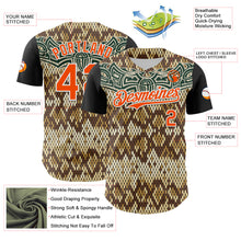 Load image into Gallery viewer, Custom Black Orange-White 3D Pattern Design Rave Party Animal Snake Python Print Authentic Baseball Jersey