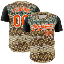 Load image into Gallery viewer, Custom Black Orange-White 3D Pattern Design Rave Party Animal Snake Python Print Authentic Baseball Jersey