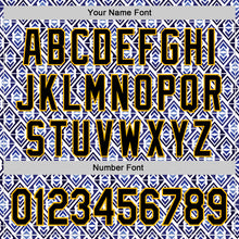 Load image into Gallery viewer, Custom White Black Royal-Gold 3D Pattern Design Rave Party Monogram Geometric Shape Authentic Baseball Jersey