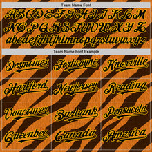 Load image into Gallery viewer, Custom Orange Black-Gold 3D Pattern Design Rave Party Tiger Print Authentic Baseball Jersey