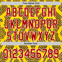 Load image into Gallery viewer, Custom Yellow Red Black-White 3D Pattern Design Rave Party Animal Snake Python Print Authentic Baseball Jersey