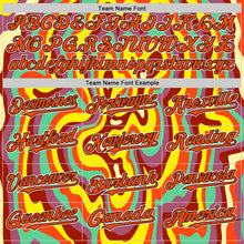 Load image into Gallery viewer, Custom Red Orange Black-White 3D Pattern Design Rave Party Marble Lava Authentic Baseball Jersey