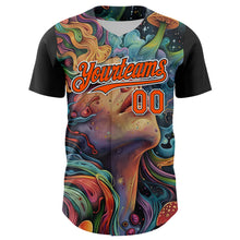Load image into Gallery viewer, Custom Green Orange Black-White 3D Pattern Design Rave Party Trippy Magic Mushroom Authentic Baseball Jersey