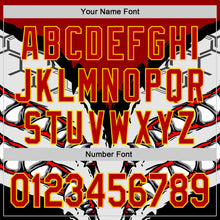 Загрузить изображение в средство просмотра галереи, Custom White Red-Yellow 3D Pattern Design Burner Costumes Shark Teeth Authentic Baseball Jersey