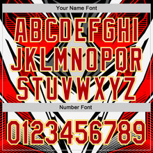 Загрузить изображение в средство просмотра галереи, Custom White Red Black-Yellow 3D Pattern Design Burner Costumes Cyber Punk Authentic Baseball Jersey