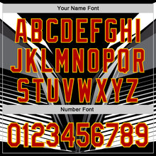 Load image into Gallery viewer, Custom Black Red-Yellow 3D Pattern Design Burner Costumes Mecha Authentic Baseball Jersey