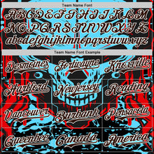 Load image into Gallery viewer, Custom Blue Brown-White 3D Pattern Design Burner Costumes Cyber Skull Authentic Baseball Jersey