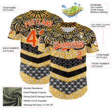 Загрузить изображение в средство просмотра галереи, Custom Yellow Orange Black-White 3D Pattern Design Burner Costumes Tribal Authentic Baseball Jersey