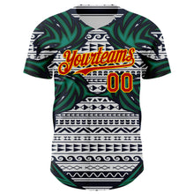Загрузить изображение в средство просмотра галереи, Custom White Red Blue Green-Yellow 3D Pattern Design Burner Costumes Tribal Authentic Baseball Jersey