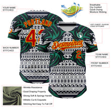 Загрузить изображение в средство просмотра галереи, Custom White Red Blue Green-Yellow 3D Pattern Design Burner Costumes Tribal Authentic Baseball Jersey