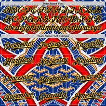 Загрузить изображение в средство просмотра галереи, Custom Blue Black Red-Yellow 3D Pattern Design Burner Costumes Tribal Authentic Baseball Jersey