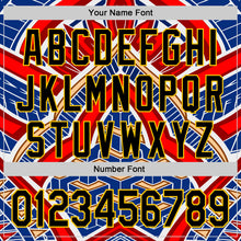 Загрузить изображение в средство просмотра галереи, Custom Blue Black Red-Yellow 3D Pattern Design Burner Costumes Tribal Authentic Baseball Jersey