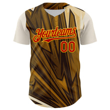 Загрузить изображение в средство просмотра галереи, Custom Brown Red-Yellow 3D Pattern Design Burner Costumes Desert Authentic Baseball Jersey