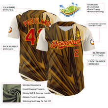 Загрузить изображение в средство просмотра галереи, Custom Brown Red-Yellow 3D Pattern Design Burner Costumes Desert Authentic Baseball Jersey
