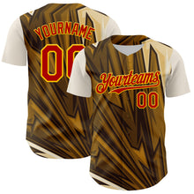 Загрузить изображение в средство просмотра галереи, Custom Brown Red-Yellow 3D Pattern Design Burner Costumes Desert Authentic Baseball Jersey