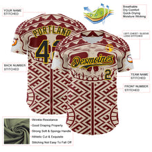 Load image into Gallery viewer, Custom Cream Black Red-Yellow 3D Pattern Design Burner Costumes Tribal Skull Authentic Baseball Jersey