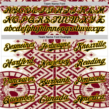 Load image into Gallery viewer, Custom Cream Black Red-Yellow 3D Pattern Design Burner Costumes Tribal Skull Authentic Baseball Jersey