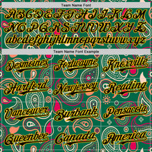 Загрузить изображение в средство просмотра галереи, Custom Kelly Green Black-Yellow 3D Pattern Design Burner Costumes Paisley Bandana Authentic Baseball Jersey