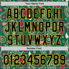 Загрузить изображение в средство просмотра галереи, Custom Kelly Green Black-Yellow 3D Pattern Design Burner Costumes Paisley Bandana Authentic Baseball Jersey