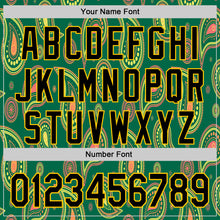 Загрузить изображение в средство просмотра галереи, Custom Kelly Green Black-Yellow 3D Pattern Design Burner Costumes Paisley Bandana Authentic Baseball Jersey