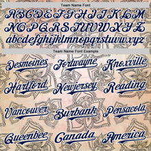 Загрузить изображение в средство просмотра галереи, Custom Cream Navy-White 3D Pattern Design Burner Costumes Paisley Bandana Authentic Baseball Jersey