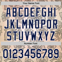 Загрузить изображение в средство просмотра галереи, Custom Cream Navy-White 3D Pattern Design Burner Costumes Paisley Bandana Authentic Baseball Jersey