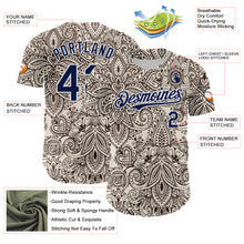 Загрузить изображение в средство просмотра галереи, Custom Cream Navy-White 3D Pattern Design Burner Costumes Paisley Bandana Authentic Baseball Jersey