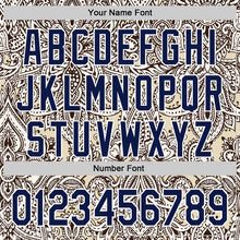 Загрузить изображение в средство просмотра галереи, Custom Cream Navy-White 3D Pattern Design Burner Costumes Paisley Bandana Authentic Baseball Jersey