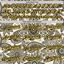 Загрузить изображение в средство просмотра галереи, Custom Cream Navy-Yellow 3D Pattern Design Burner Costumes Paisley Bandana Authentic Baseball Jersey